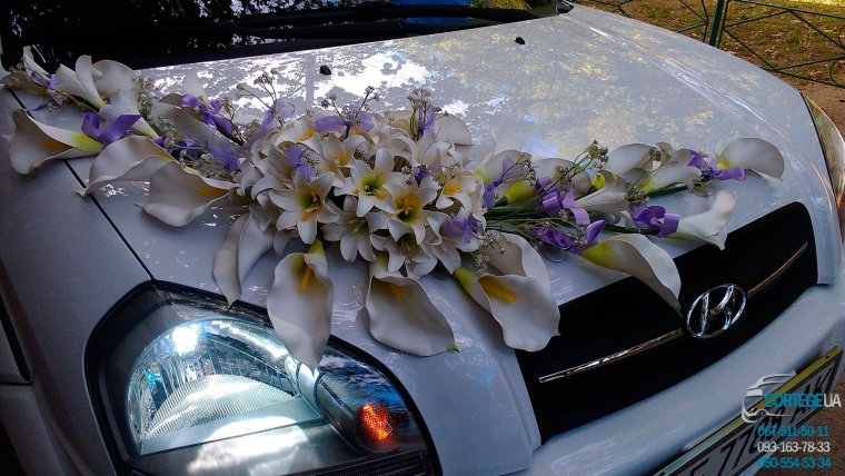 Свадебные украшения на машину из изолона