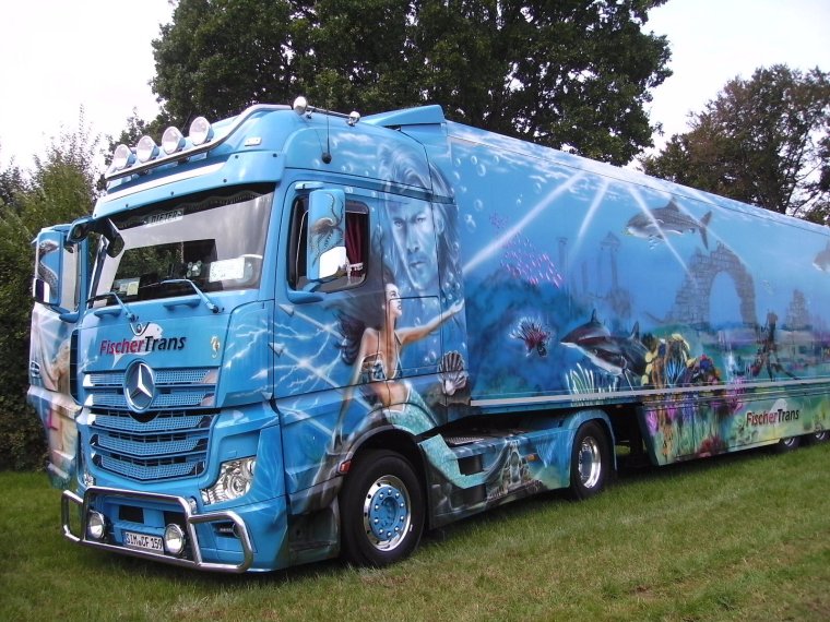 Аэрография на грузовиках Мерседес