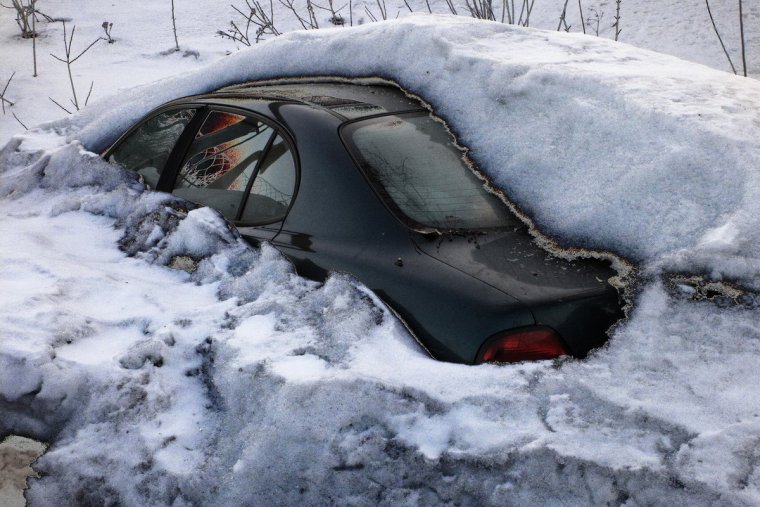 Хонда после аварии зимой