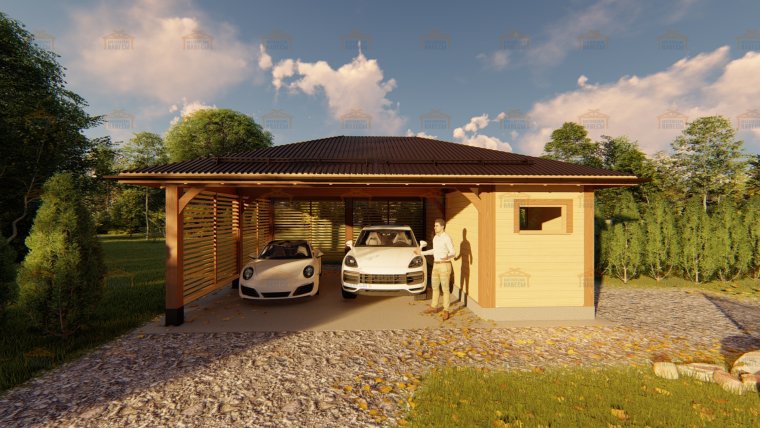 Деревянные навесы для автомобилей