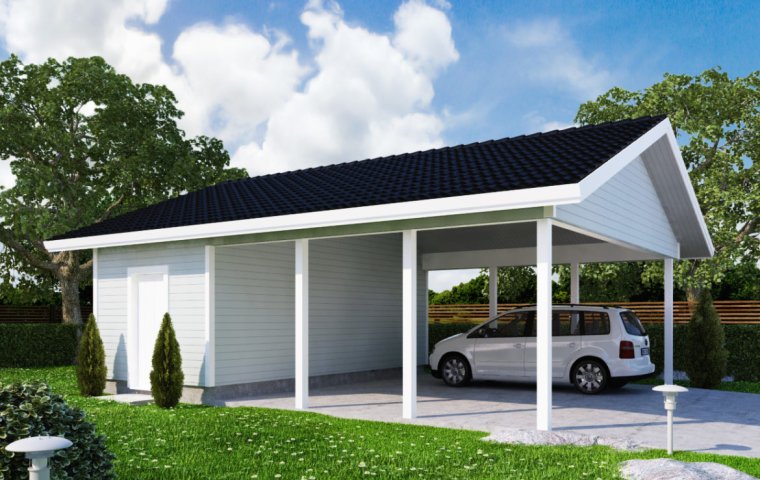 Гараж с навесом