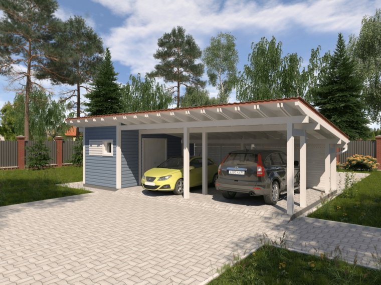 Деревянные навесы для автомобилей