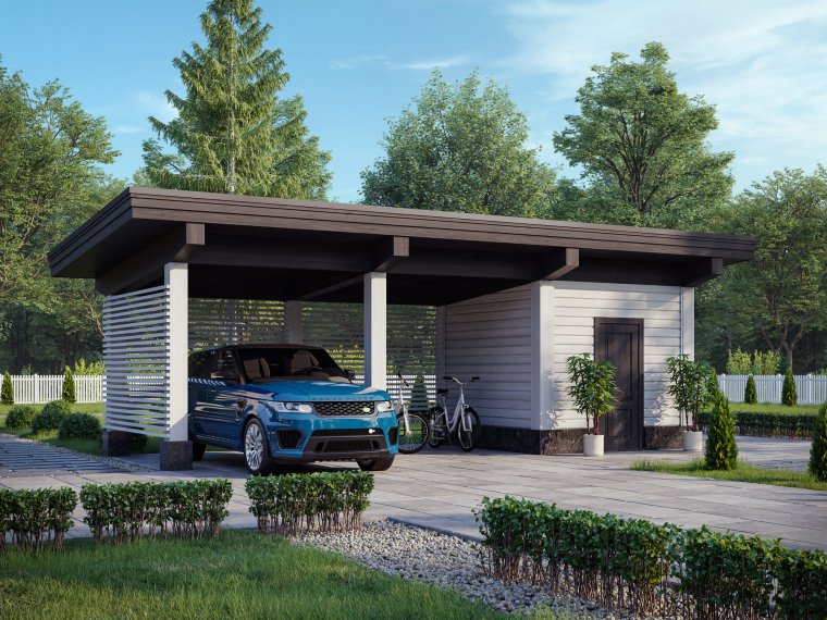 Стильный навес для автомобиля