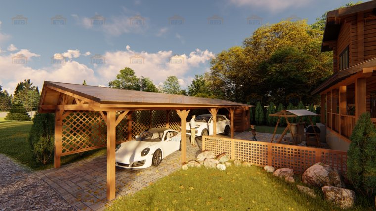 Хозблок с гаражом