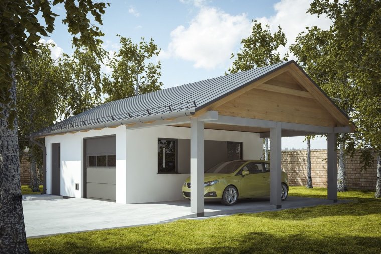 Гараж с навесом