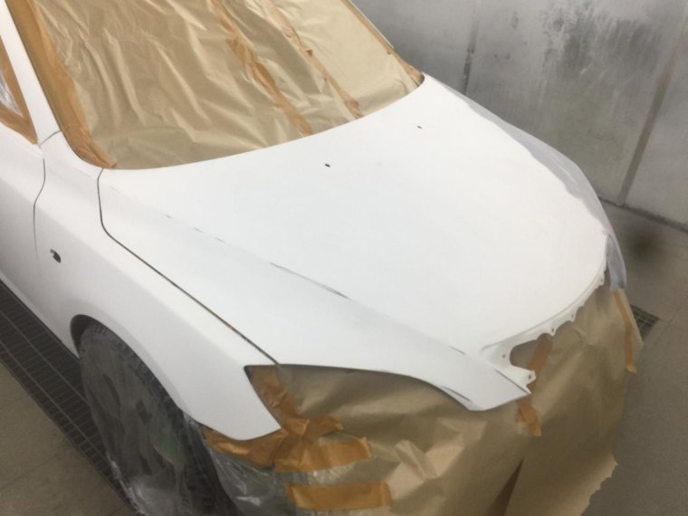 Покраска белым перламутром с переходом