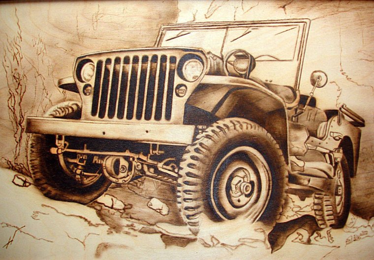 Ретро авто Выжигание