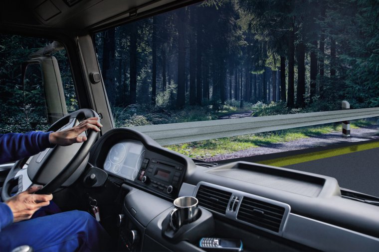 Вид из кабины фуры