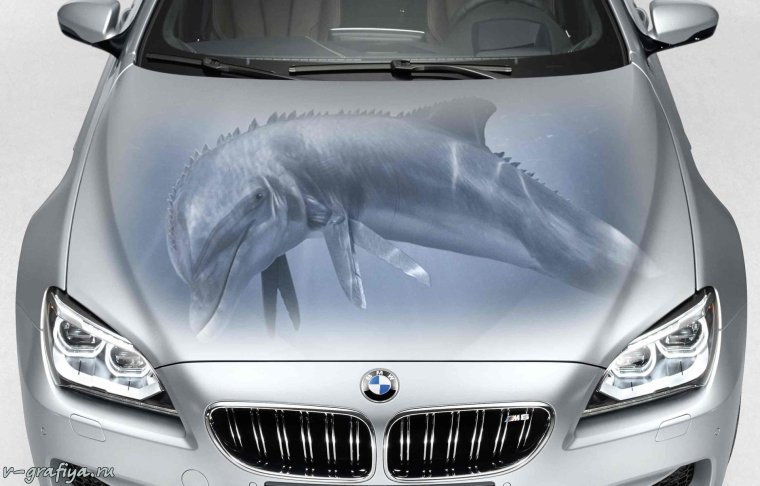 Винилография капот серебро