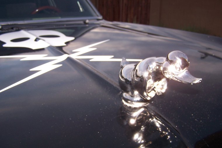 Машина с утенком на капоте