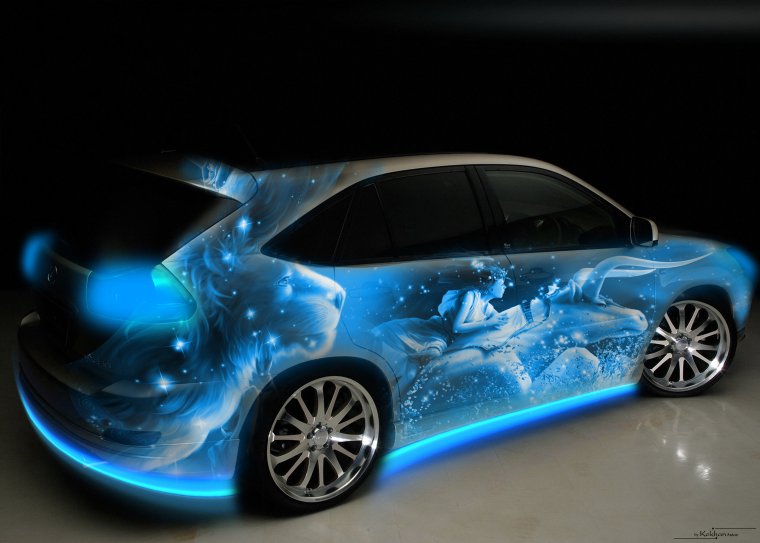 Неоновая краска на авто