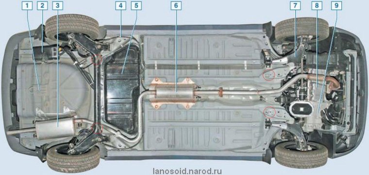 Шевроле Ланос вид снизу