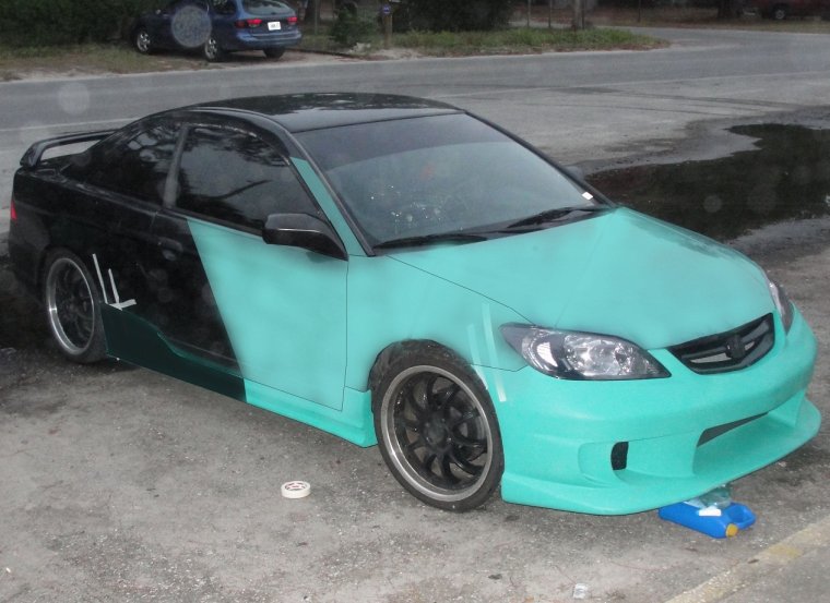 Покраска машины двумя цветами