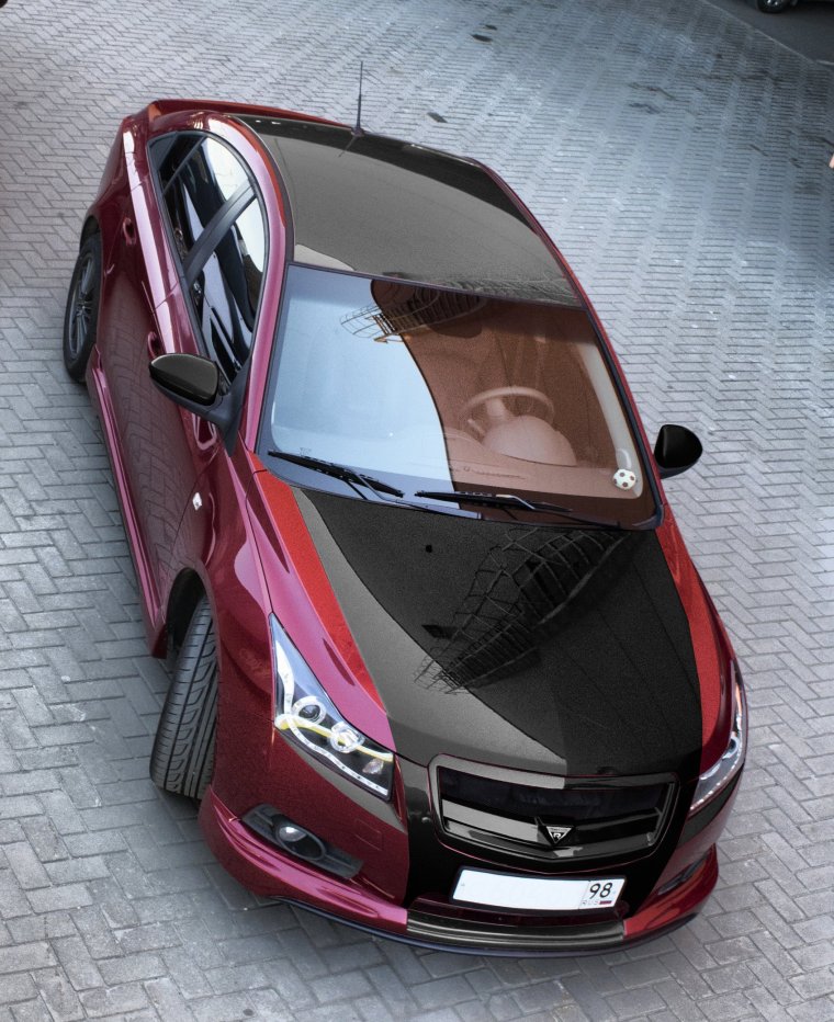 Шевроле Круз черный с красным