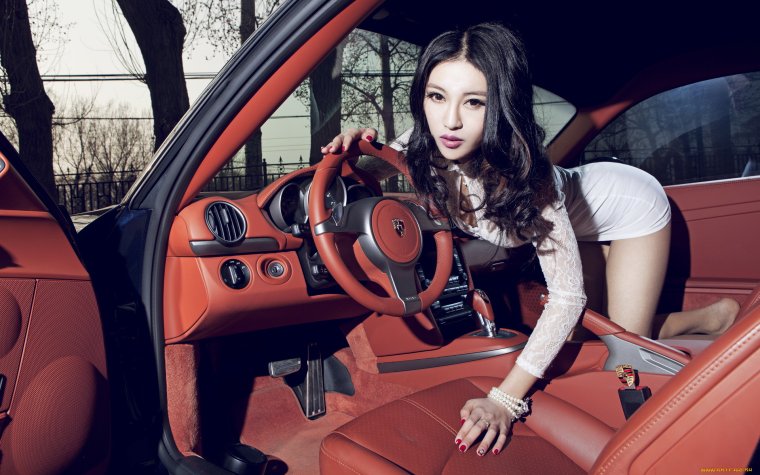 Шикарная женщина и автомобиль