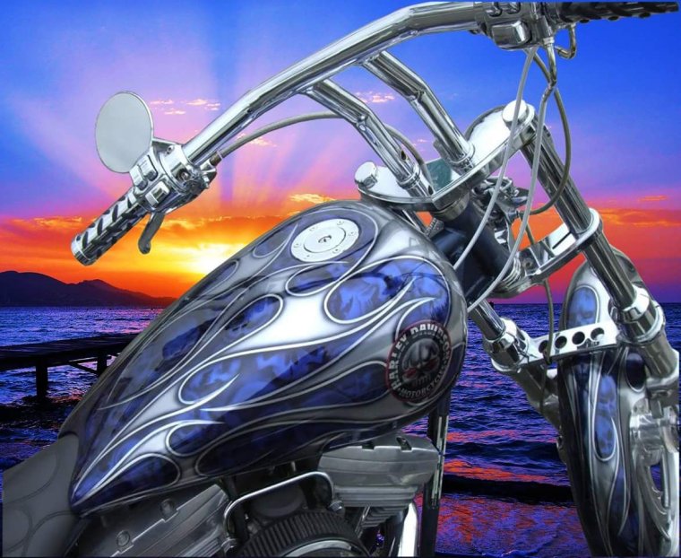 Мотоцикл в пайнт