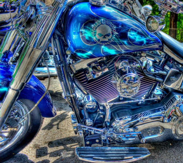 Байкерский мотоцикл крупно детали