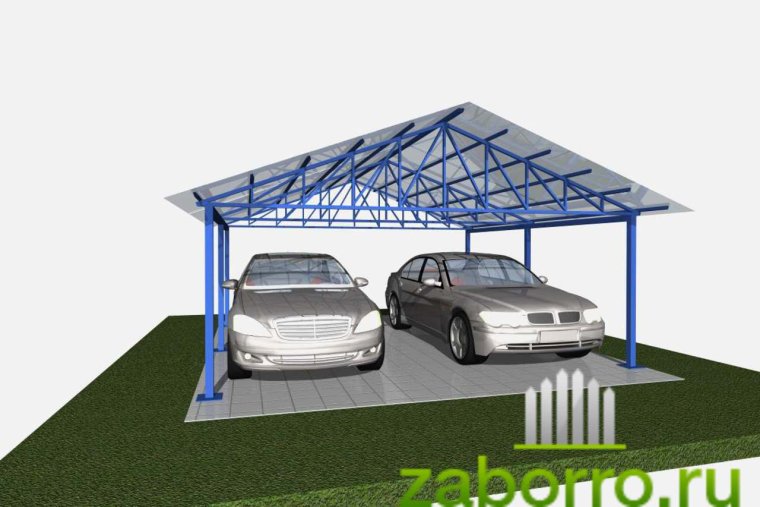 Проект навеса для нескольких автомобилей