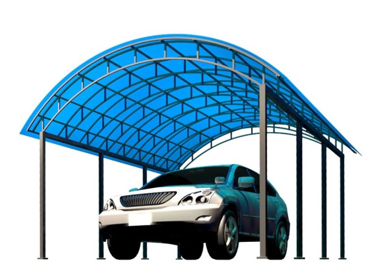 Навес из поликарбоната для автомобиля