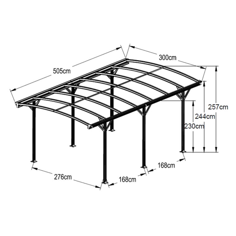 Навес для машины 6 на 6 двускатный