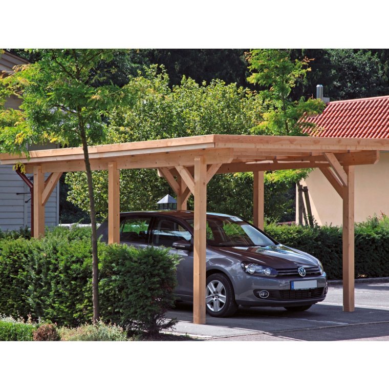 Навес для машины из дерева