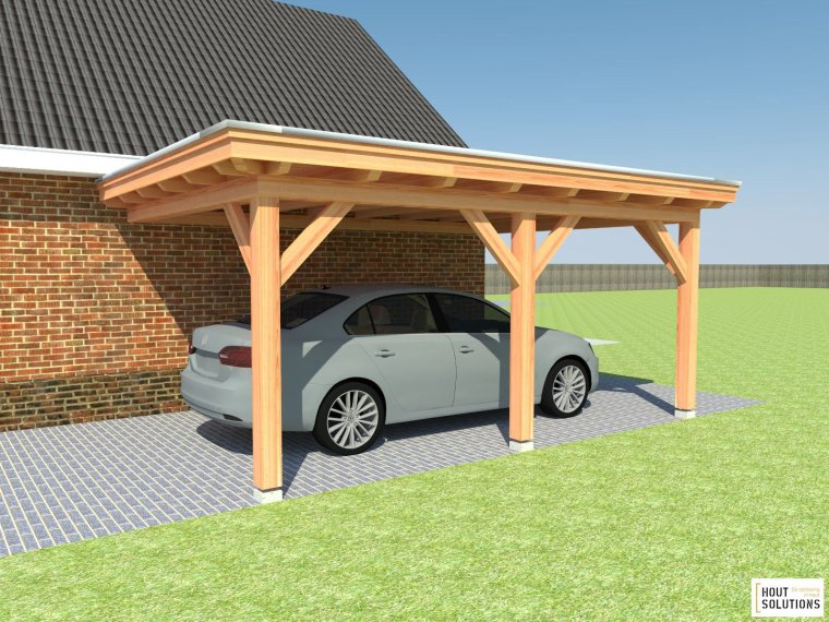 Навес для автомобиля из дерева