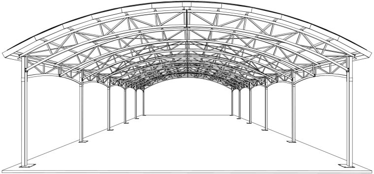 Навес с фермами 4х10