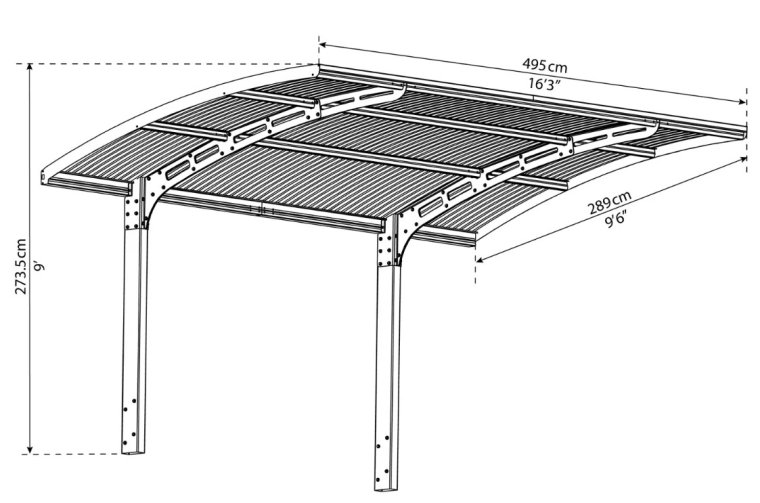 Навес гаражный d34l140