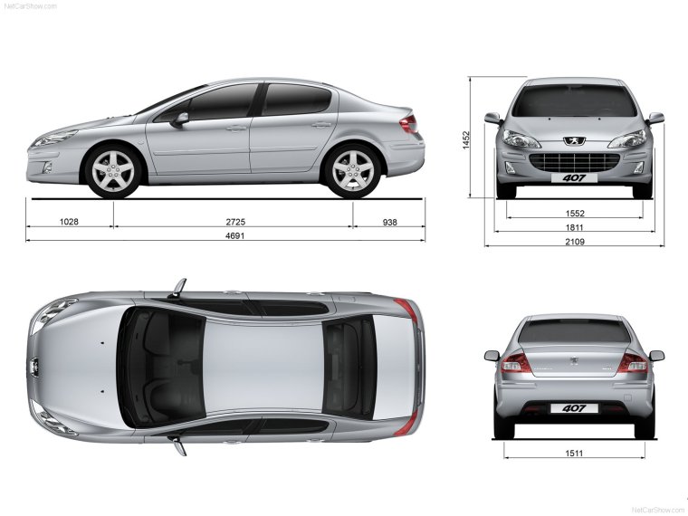 Peugeot 408 габариты