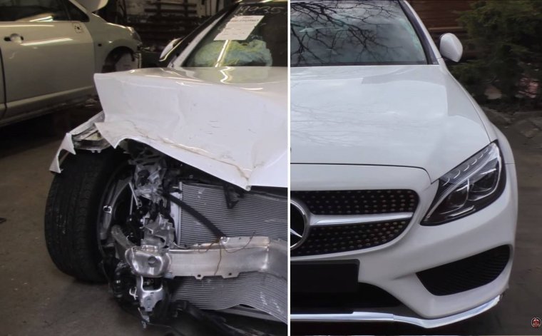 Разбитый Мерседес с 63