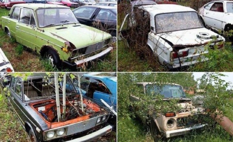 ВАЗ 2107 ржавая в лесу