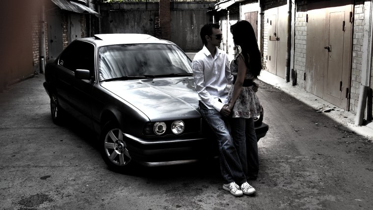 BMW e34 с парнем