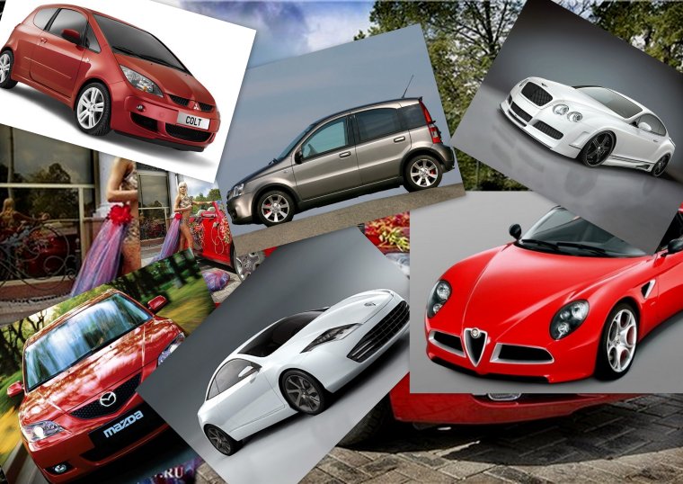 Красивые машины коллаж
