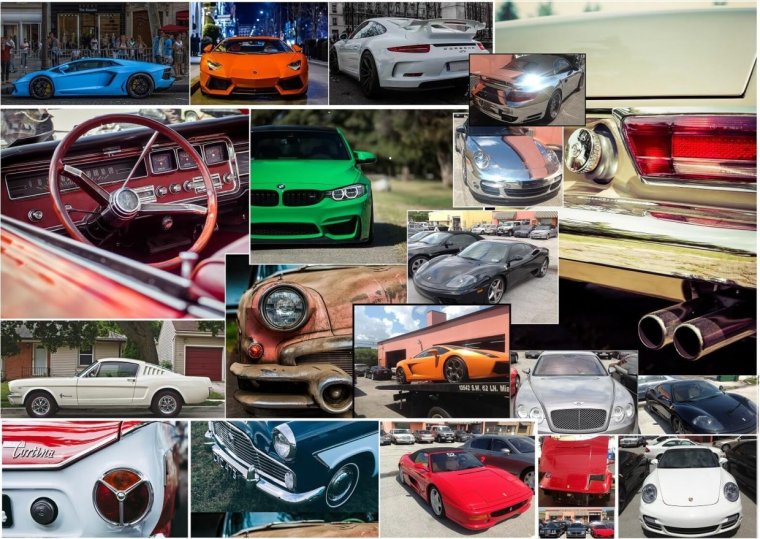 Современные автомобили коллаж