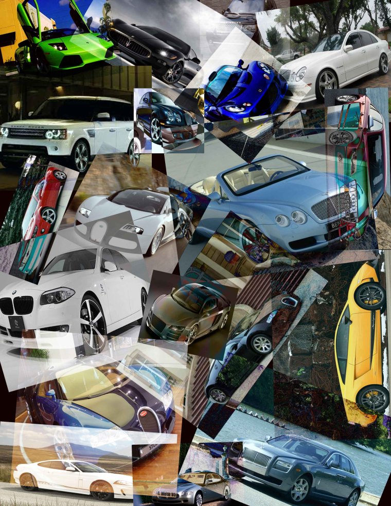Современные автомобили коллаж