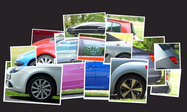 Коллаж из фотографий автомобилей