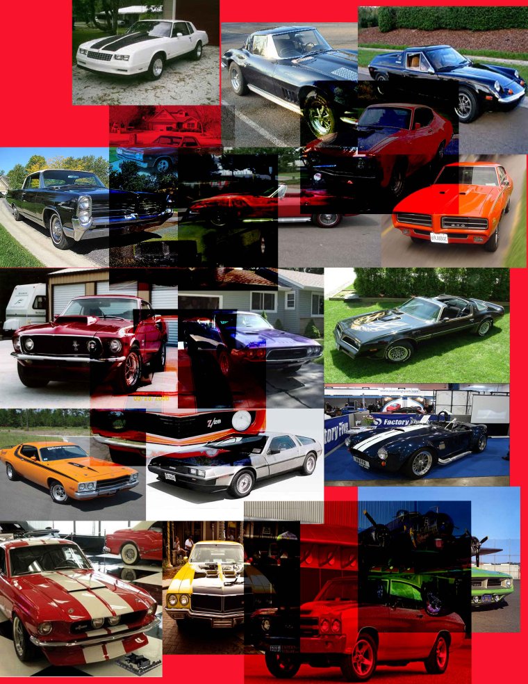 Коллаж в стиле машин