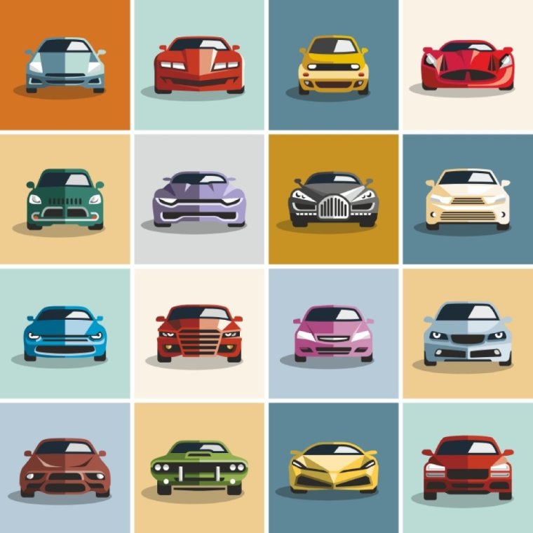 Автомобиль в стиле флэт
