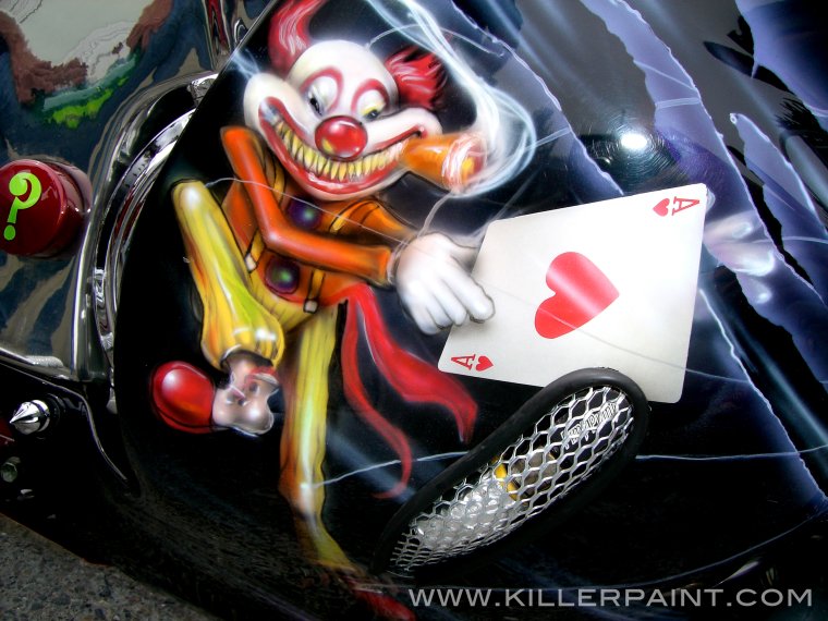 Аэрография клоун на авто
