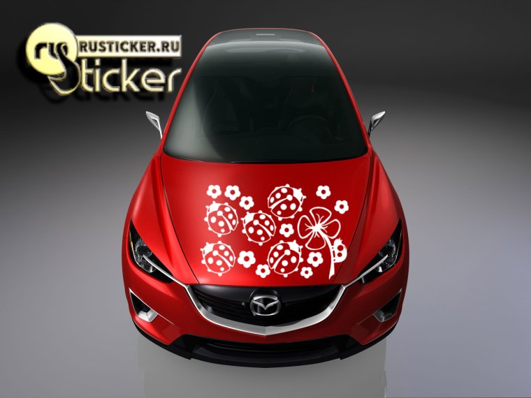 Наклейка на машину Божья коровка