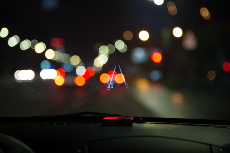 Ночная дорога вид из машины