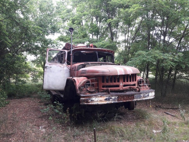 Кладбище автомобилей Припять пожарные машины