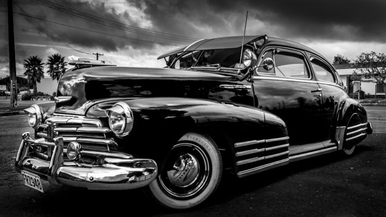 Ретро машины черно белые фото