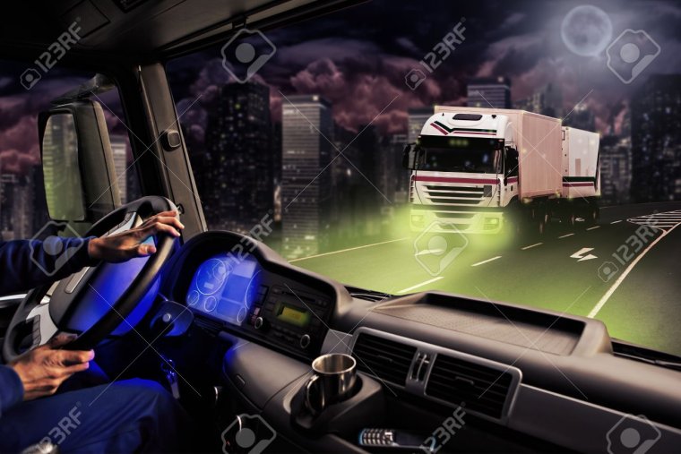 Вид из кабины фуры