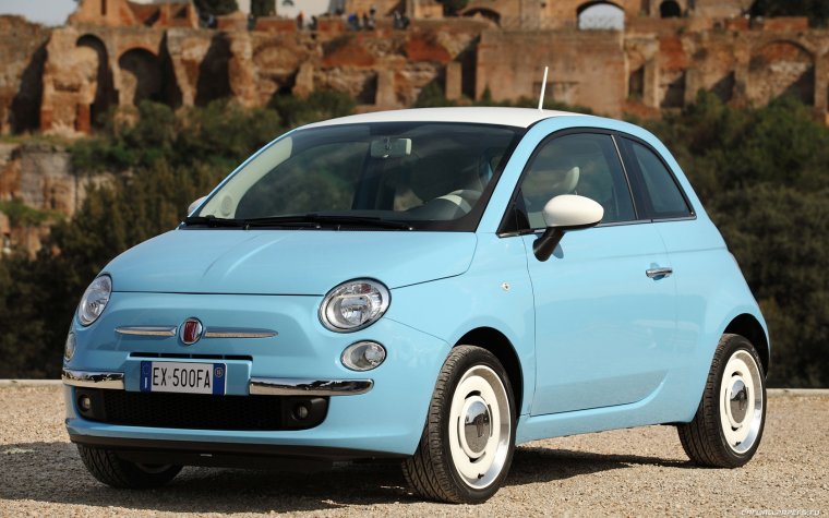 Fiat 500 синий