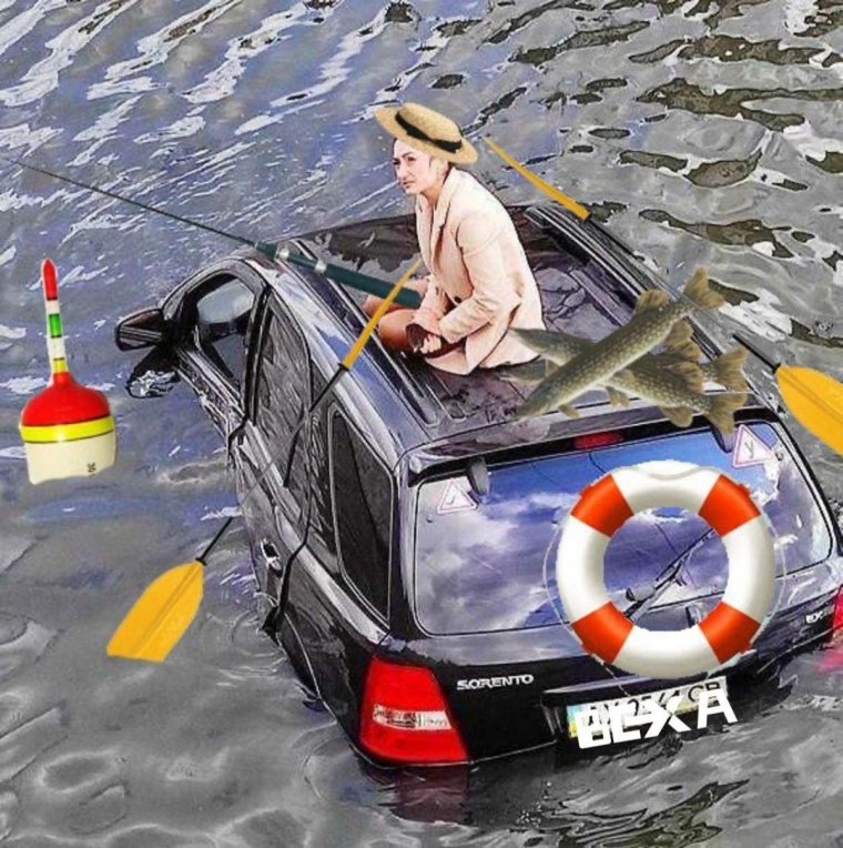 Машины с утопленниками рыбаками