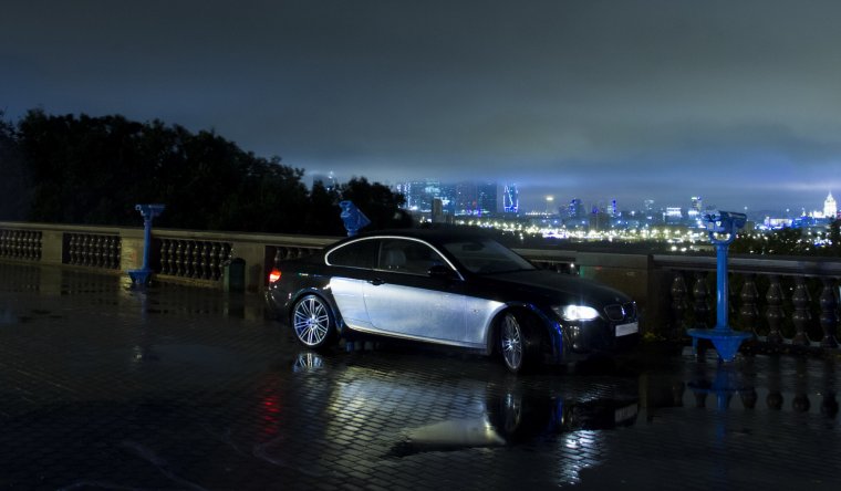 BMW e90 город ночь