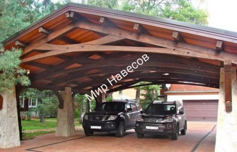 Кирпичные столбы под навес