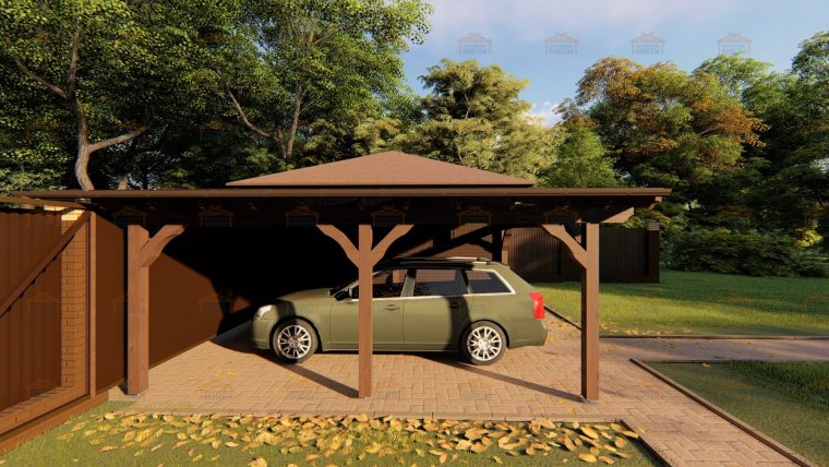 Навес из поликарбоната 3м на3м