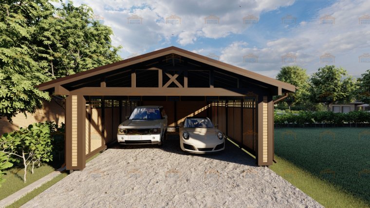 Навес из бруса